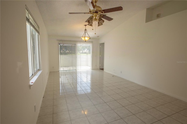 1711 SW 116th Way, Miramar, FL 33025 - empty room featuring light tile patterned floors, a ceiling fan, and lofted ceiling