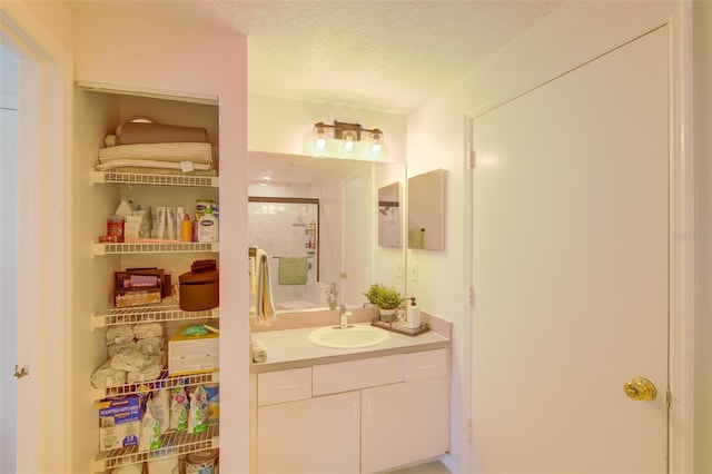 5554 Metrowest Blvd Unit 305, Orlando, FL 32811 - bathroom with vanity, a textured ceiling, and a shower