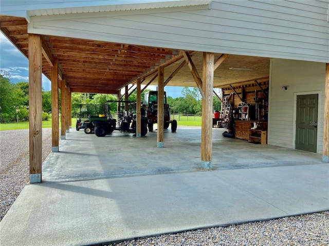 view of patio / terrace featuring a carport