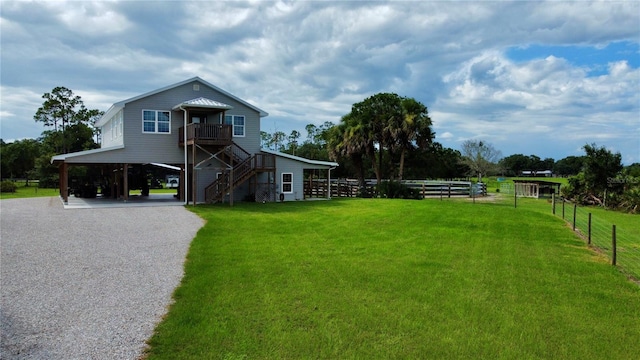 exterior space with a front lawn