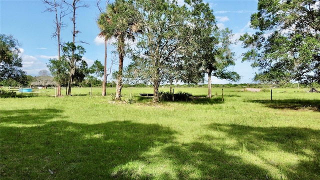 view of yard featuring a rural view