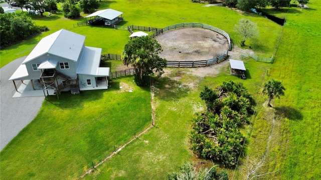 aerial view featuring a rural view