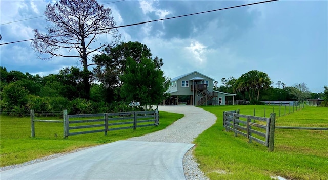 exterior space featuring a rural view