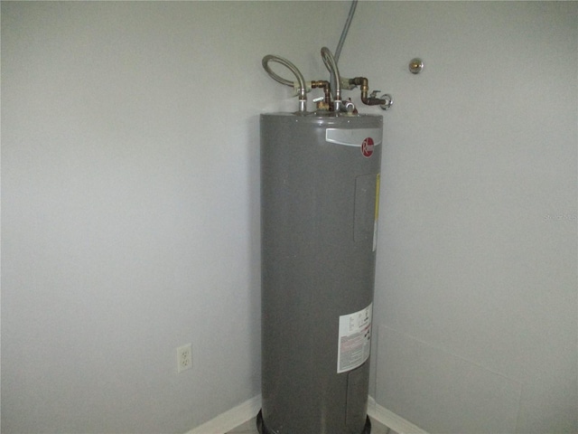 utility room with water heater