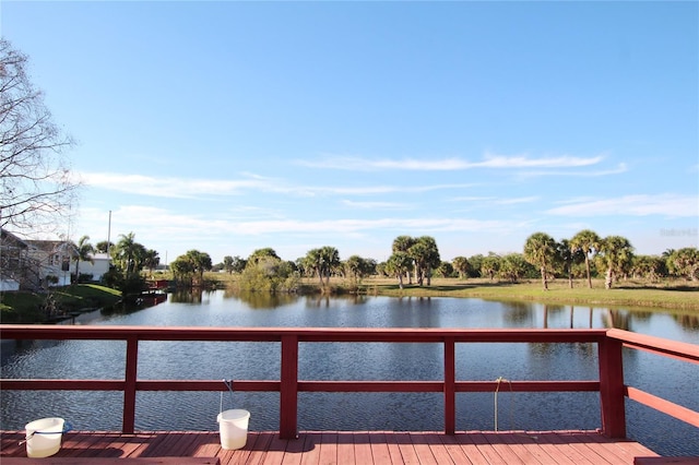 exterior space featuring a water view