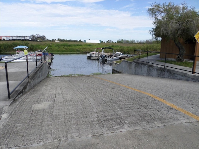 exterior space featuring a water view