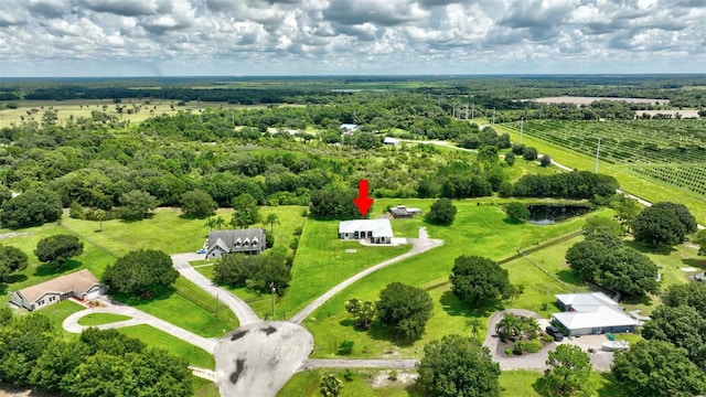 drone / aerial view featuring a rural view