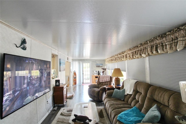 living area featuring wood finished floors