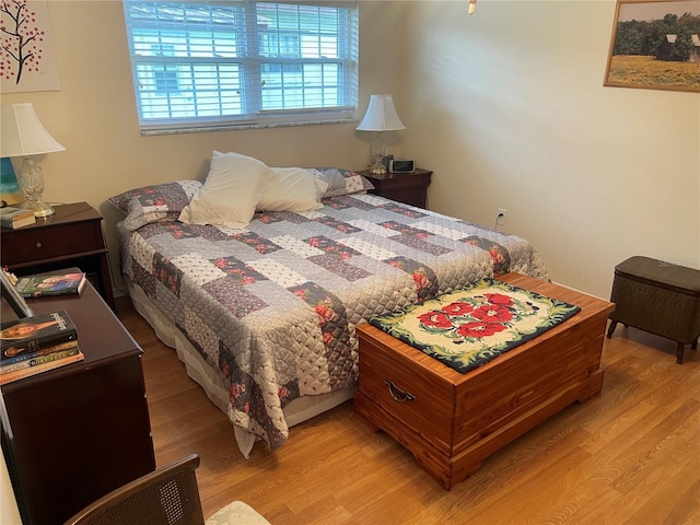 bedroom featuring light wood-type flooring