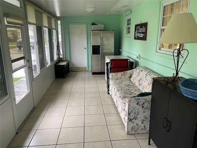 view of tiled living room