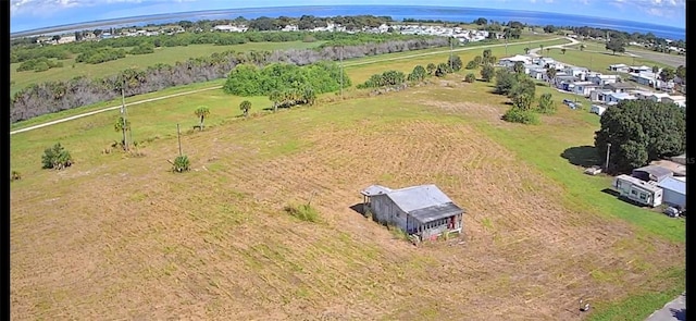 drone / aerial view with a rural view