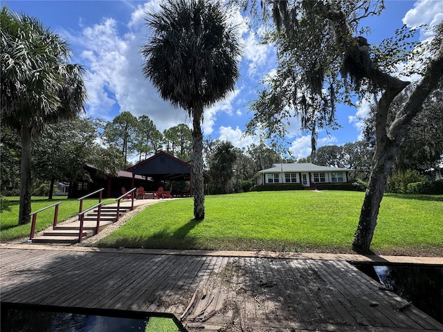 exterior space featuring a gazebo