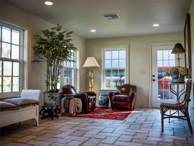 living area with a healthy amount of sunlight