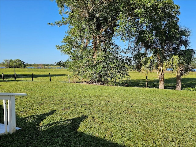 view of yard with a rural view