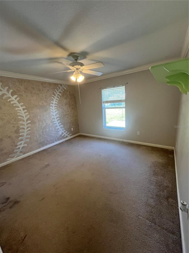 interior space with ceiling fan, carpet floors, and a textured ceiling