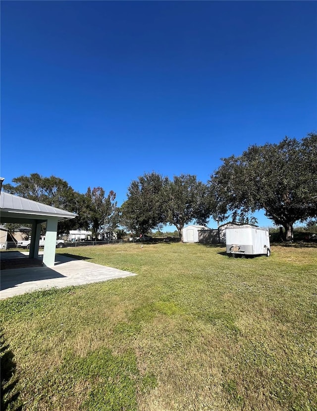 view of yard with a gazebo and a patio