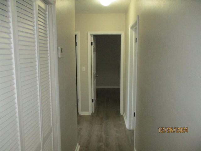 hall featuring dark hardwood / wood-style floors