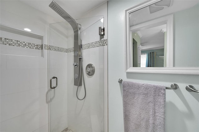 bathroom featuring walk in shower