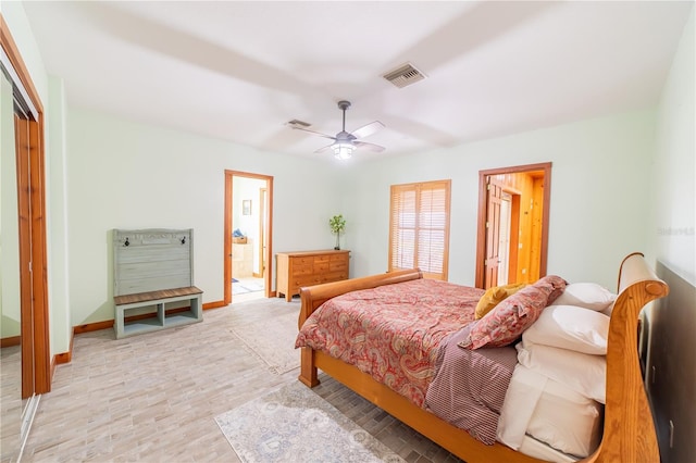 199 S Bear Pointe Dr, Lake Placid, FL 33852 - bedroom featuring ceiling fan, connected bathroom, and a closet