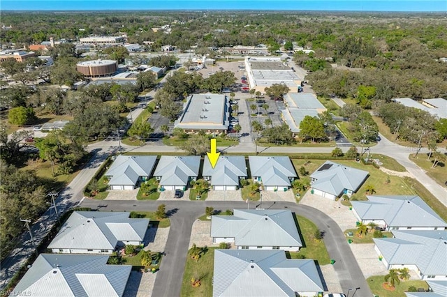 drone / aerial view with a residential view