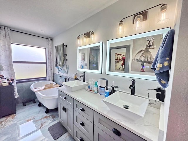 7935 NW 90th Ct, Okeechobee, FL 34972 - bathroom with double vanity and a freestanding bath