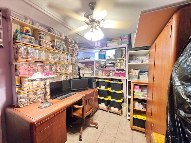1209 5th St, Okeechobee, FL 34974 - office featuring light tile patterned flooring and ceiling fan