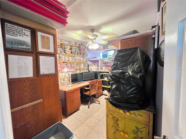 1209 5th St, Okeechobee, FL 34974 - home office with ceiling fan and light tile patterned floors