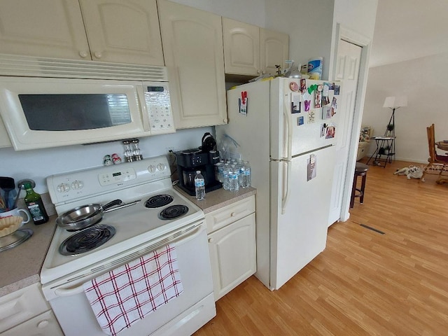 1000 SW 44th Blvd, Okeechobee, FL 34974 - kitchen with white appliances, light wood finished floors, and light countertops