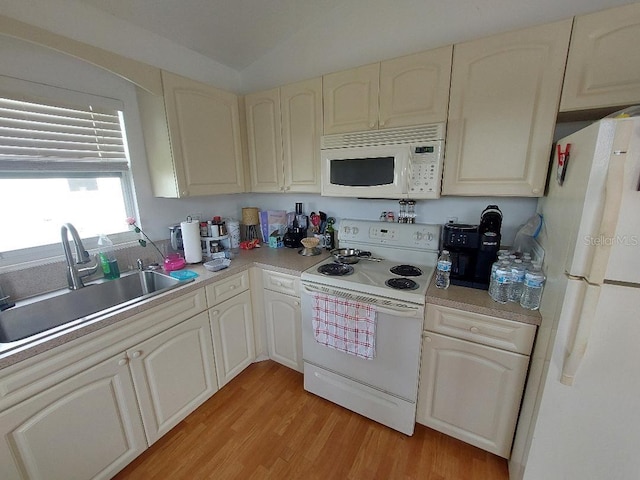 1000 SW 44th Blvd, Okeechobee, FL 34974 - kitchen with white appliances, light wood-type flooring, and light countertops