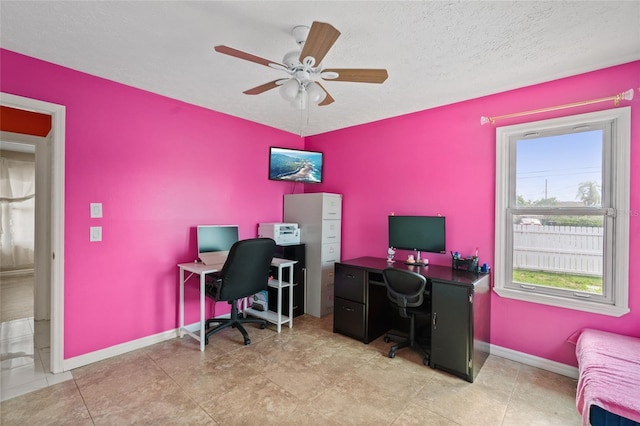 402 SW Seaflower Ter, Port St Lucie, FL 34984 - home office featuring a ceiling fan and baseboards