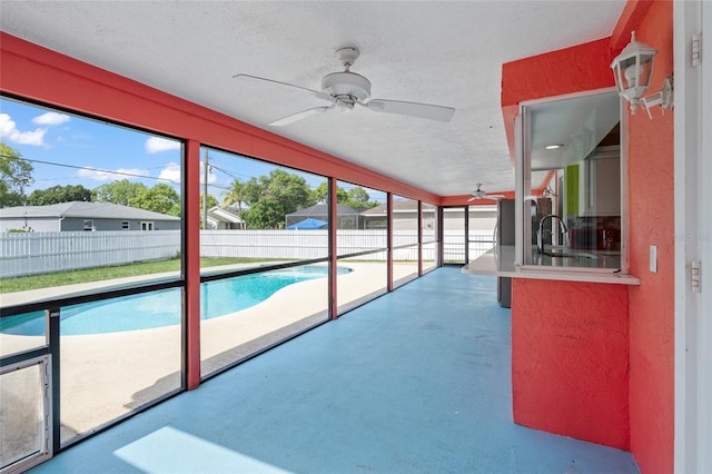402 SW Seaflower Ter, Port St Lucie, FL 34984 - view of swimming pool with a ceiling fan and a patio area