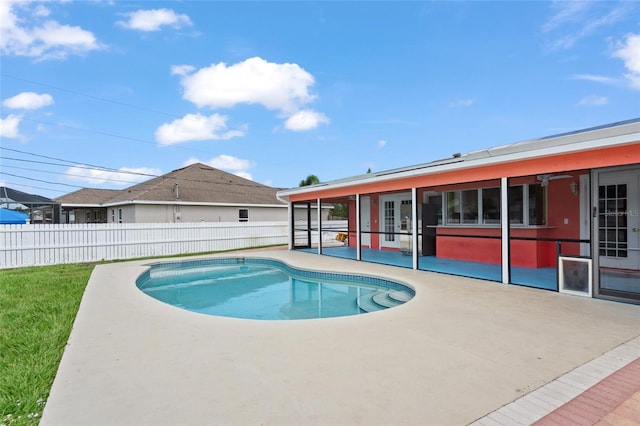 402 SW Seaflower Ter, Port St Lucie, FL 34984 - view of pool with a patio area and french doors
