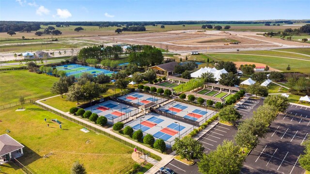 drone / aerial view with a rural view