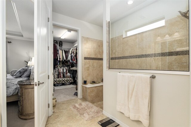 bathroom with tile flooring