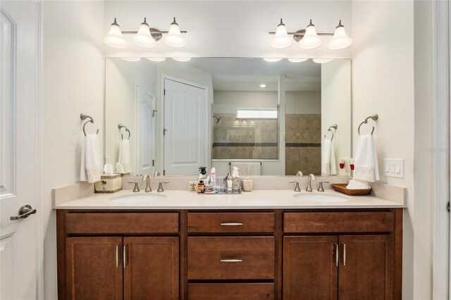 bathroom with double sink vanity