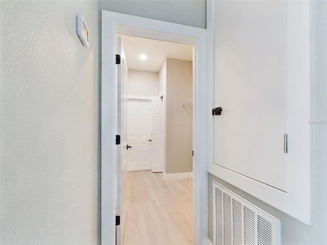 hall featuring light wood-type flooring