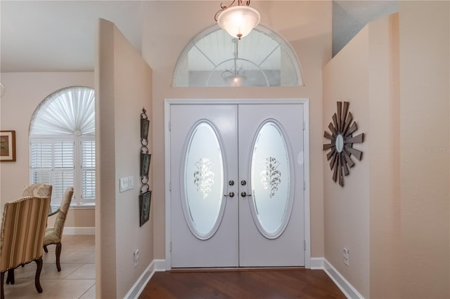 foyer featuring hardwood / wood-style floors