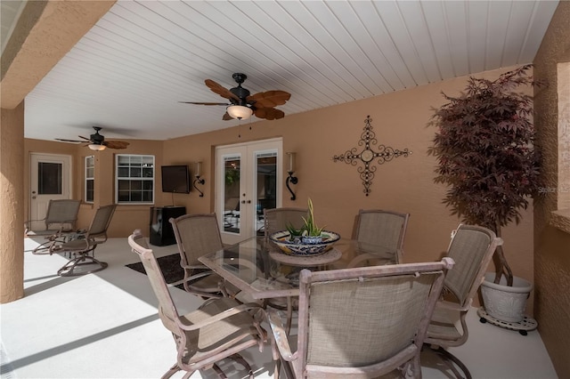 view of patio / terrace featuring french doors