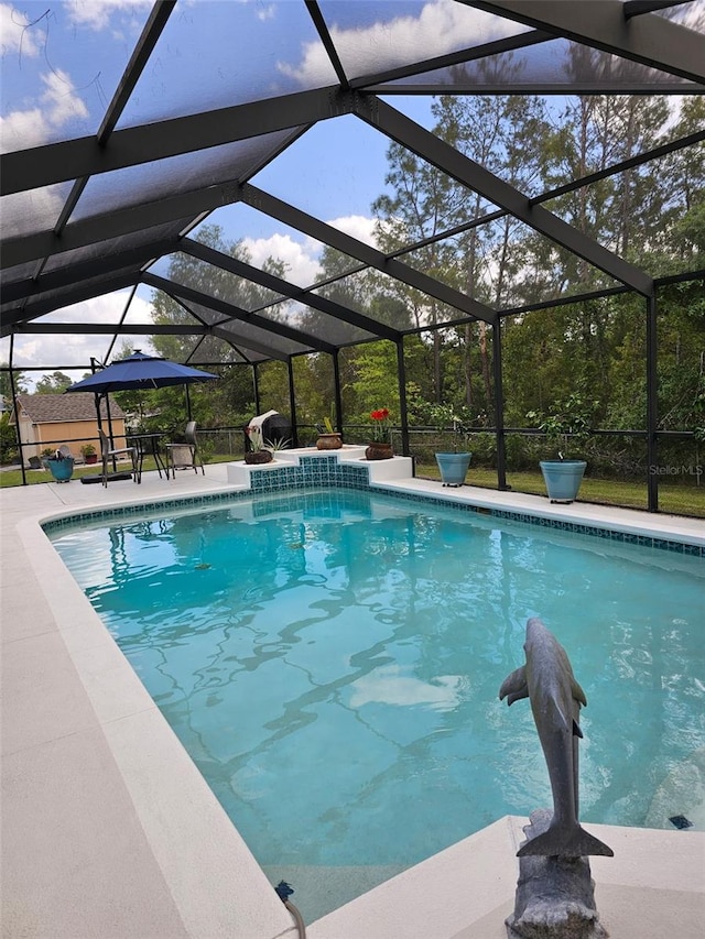 10411 SW 52nd Ct, Ocala, FL 34476 - outdoor pool featuring a patio and a lanai