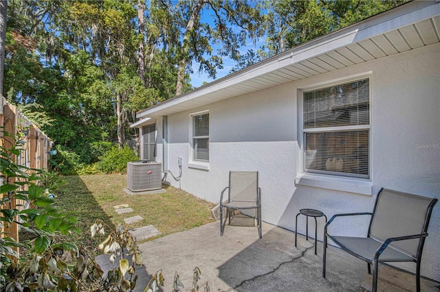 view of patio with central AC unit