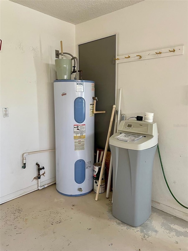 utility room with water heater