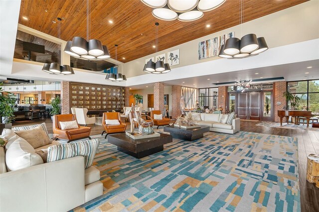 3554 NW 55th Cir, Ocala, FL 34482 - common area with wood ceiling and a towering ceiling