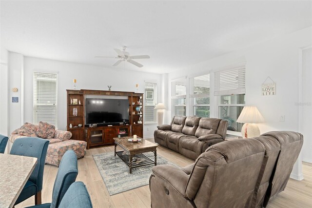 3554 NW 55th Cir, Ocala, FL 34482 - living area with ceiling fan and light wood-type flooring