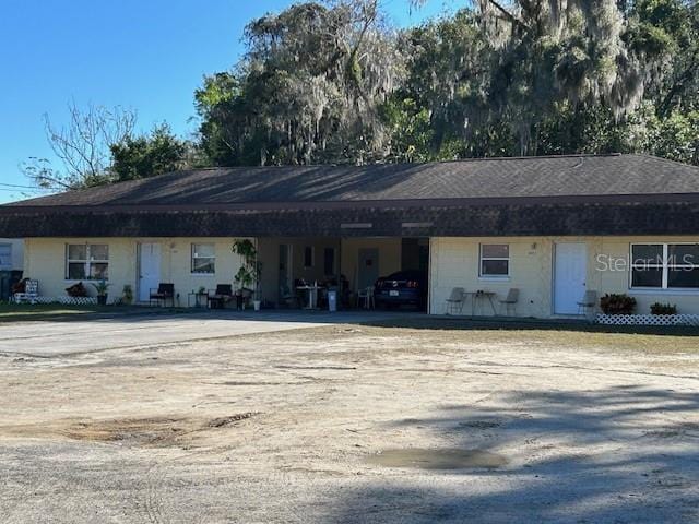 view of single story home