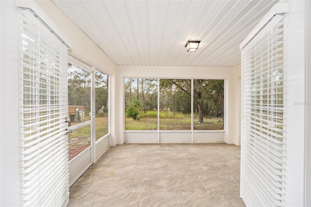 view of unfurnished sunroom