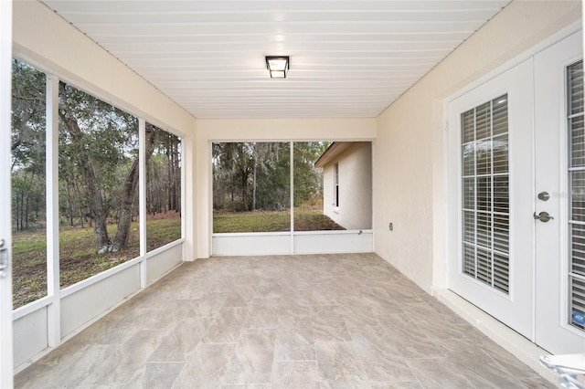 view of unfurnished sunroom