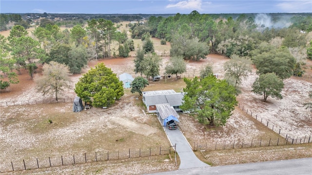 bird's eye view with a rural view