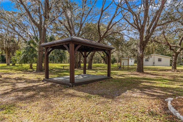 view of yard featuring a gazebo