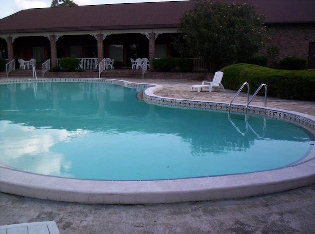 view of swimming pool featuring a patio