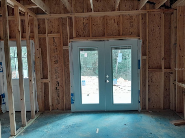 misc room with plenty of natural light and french doors